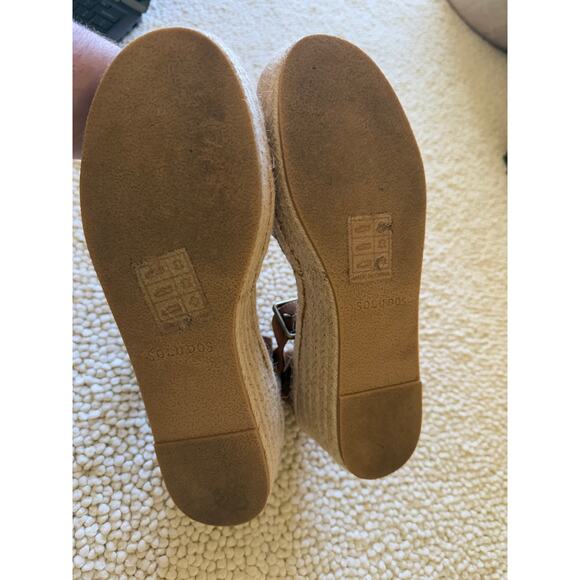 Soludos Ankle Strap Arizona Leather and Tan Platform Sandal - Picture 2 of 9